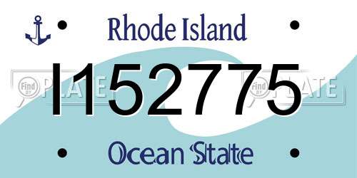 I152775 Rhode Island License Plate