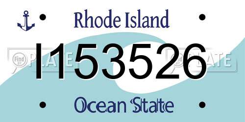 I153526 Rhode Island License Plate
