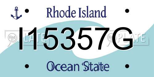 I15357G Rhode Island License Plate