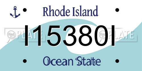 I15380I Rhode Island License Plate