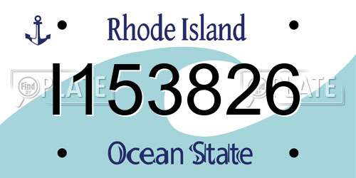 I153826 Rhode Island License Plate