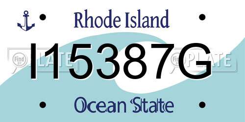 I15387G Rhode Island License Plate