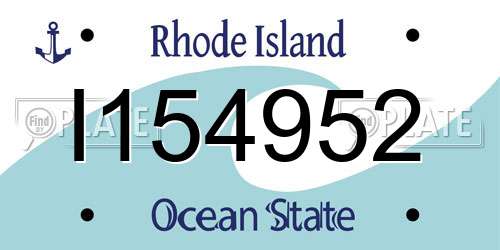 I154952 Rhode Island License Plate