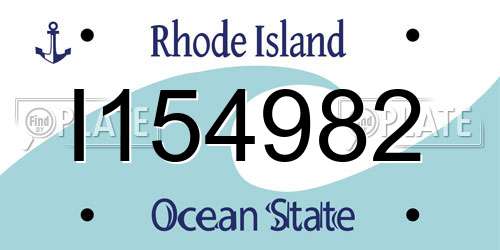 I154982 Rhode Island License Plate