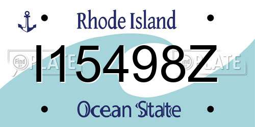 I15498Z Rhode Island License Plate