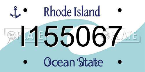 I155067 Rhode Island License Plate