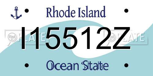 I15512Z Rhode Island License Plate