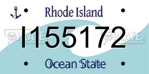 I155172 Rhode Island License Plate