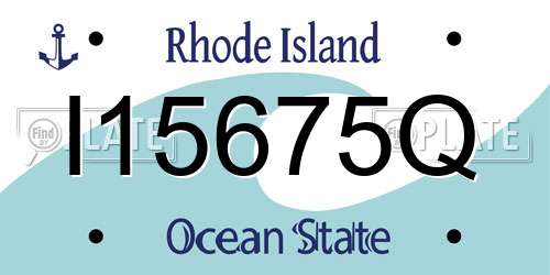 I15675Q Rhode Island License Plate