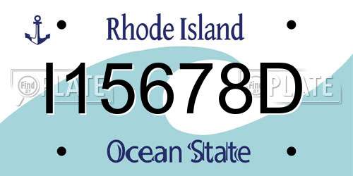 I15678D Rhode Island License Plate