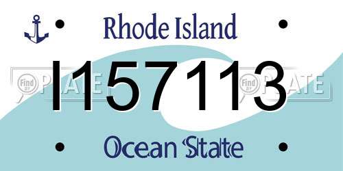 I157113 Rhode Island License Plate