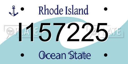 I157225 Rhode Island License Plate