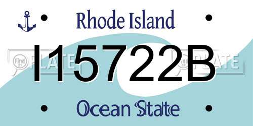 I15722B Rhode Island License Plate