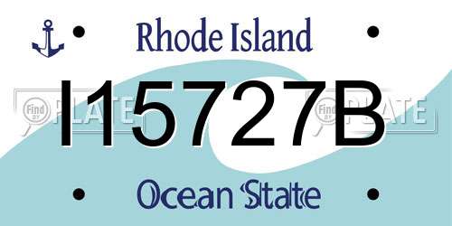 I15727B Rhode Island License Plate