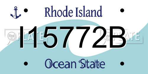 I15772B Rhode Island License Plate