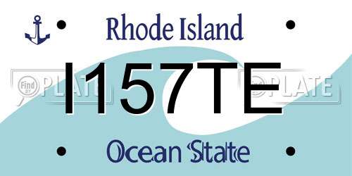 I157TE Rhode Island License Plate