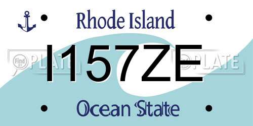 I157ZE Rhode Island License Plate