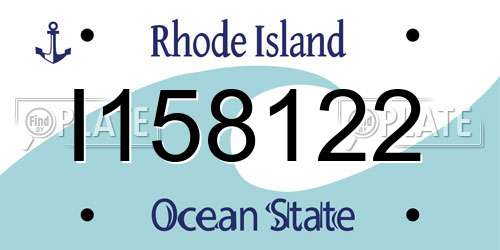 I158122 Rhode Island License Plate