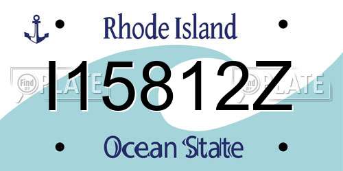 I15812Z Rhode Island License Plate