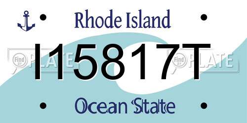 I15817T Rhode Island License Plate