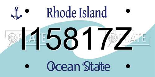 I15817Z Rhode Island License Plate