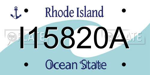 I15820A Rhode Island License Plate