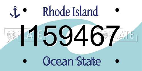 I159467 Rhode Island License Plate