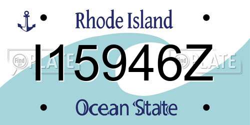 I15946Z Rhode Island License Plate