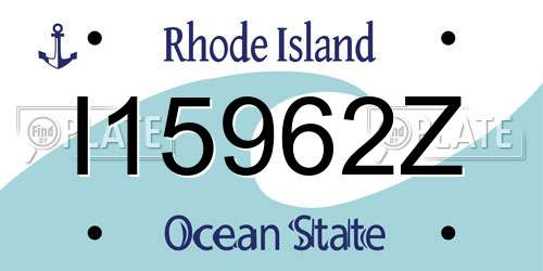 I15962Z Rhode Island License Plate