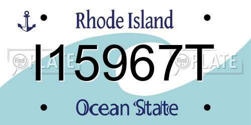 I15967T Rhode Island License Plate