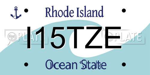 I15TZE Rhode Island License Plate