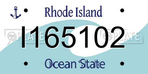 I165102 Rhode Island License Plate