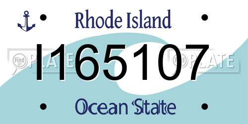 I165107 Rhode Island License Plate