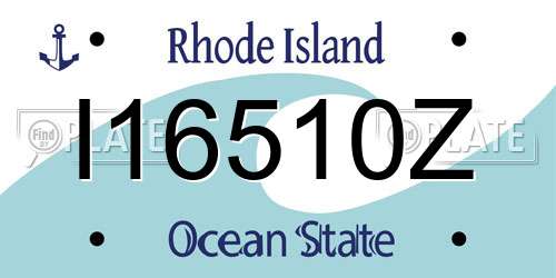 I16510Z Rhode Island License Plate