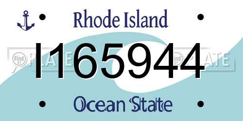 I165944 Rhode Island License Plate