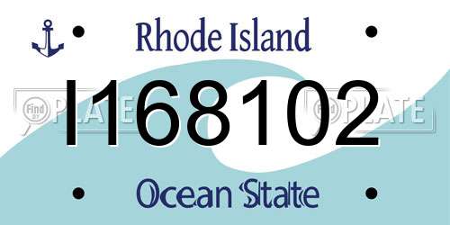 I168102 Rhode Island License Plate