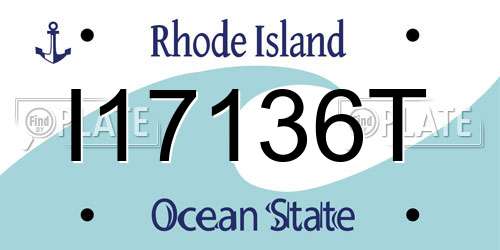 I17136T Rhode Island License Plate