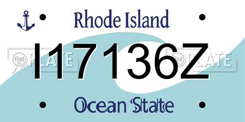 I17136Z Rhode Island License Plate
