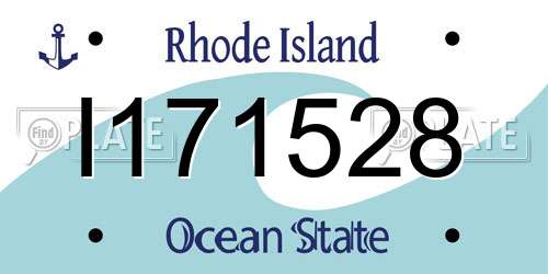 I171528 Rhode Island License Plate