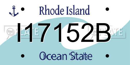 I17152B Rhode Island License Plate
