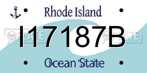 I17187B Rhode Island License Plate