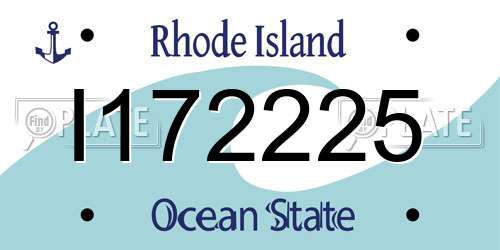 I172225 Rhode Island License Plate