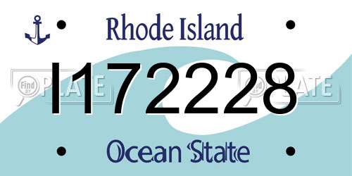 I172228 Rhode Island License Plate