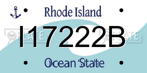 I17222B Rhode Island License Plate