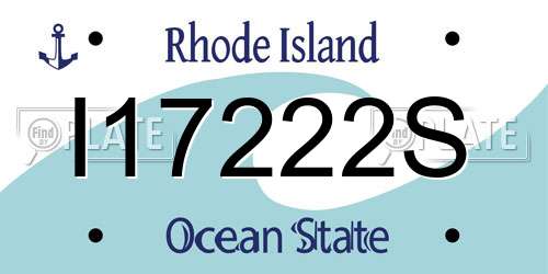I17222S Rhode Island License Plate