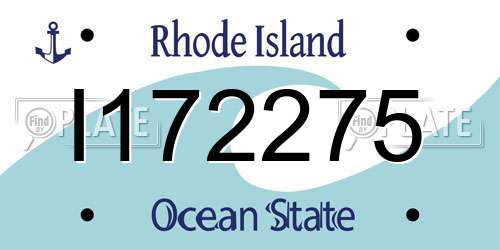I172275 Rhode Island License Plate