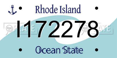 I172278 Rhode Island License Plate
