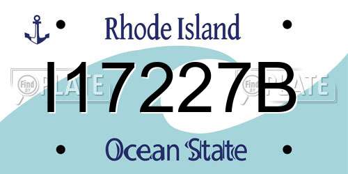 I17227B Rhode Island License Plate