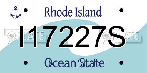 I17227S Rhode Island License Plate