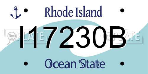 I17230B Rhode Island License Plate
